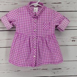 Carters Pink Plaid Infant‎ Button Down Dress